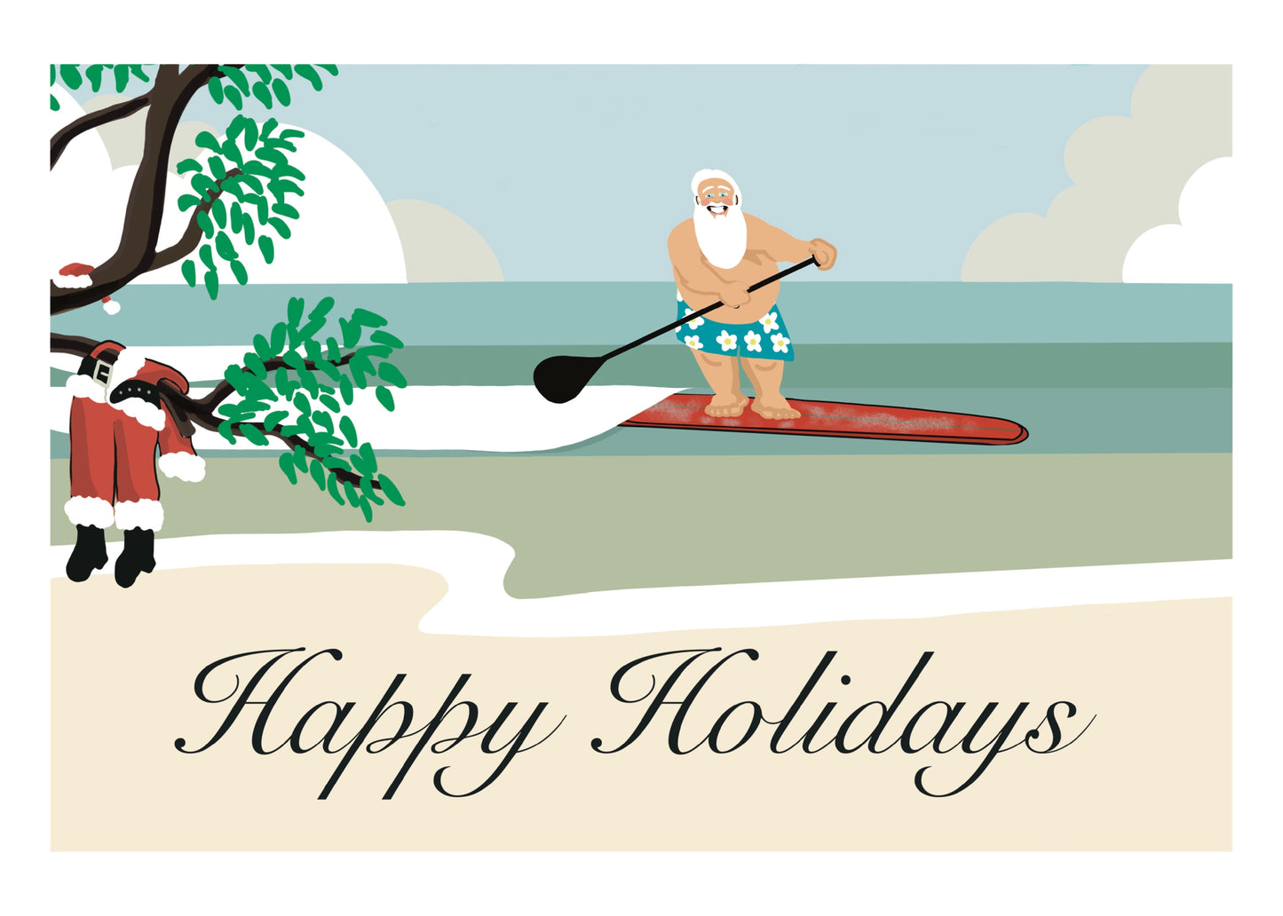 SUP Surf Santa Card