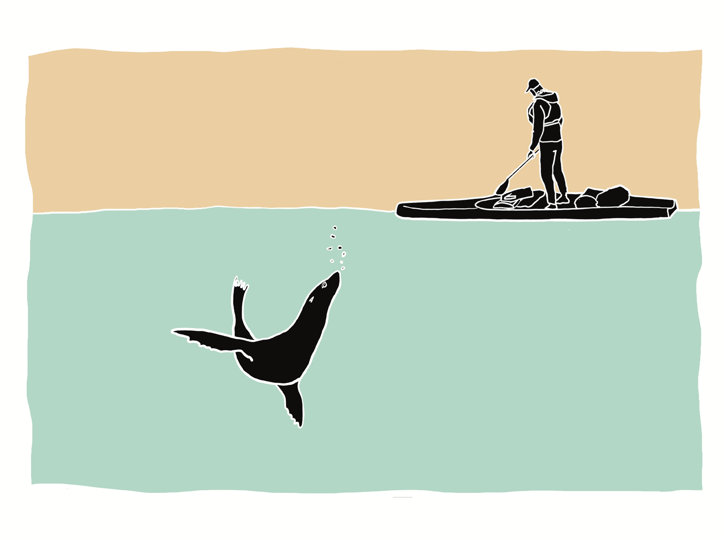 SUP and Sealion 8x10 Print
