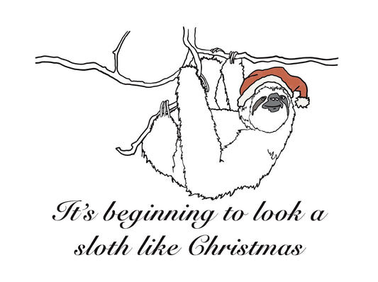 Christmas Sloth Card