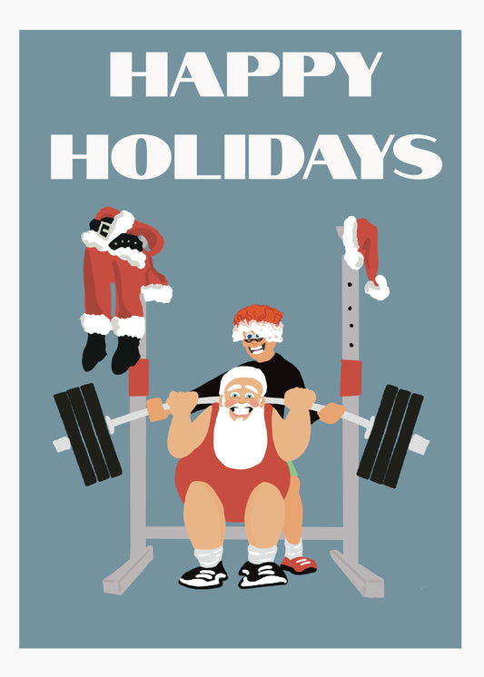 Santa and Mrs Claus lifting