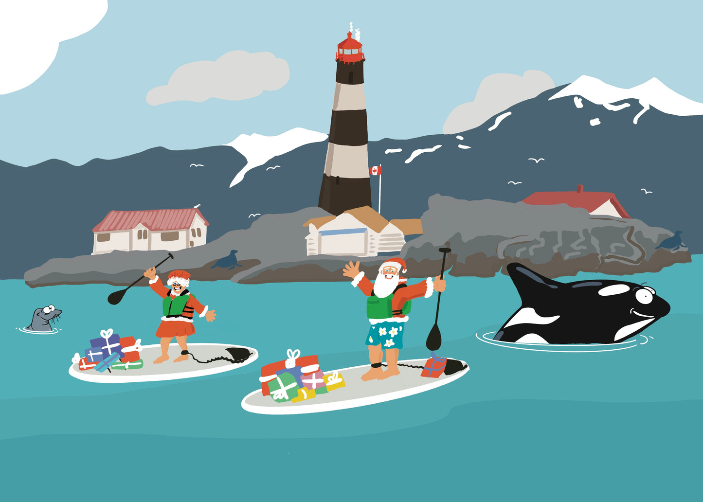 Race Rocks Paddle Board Santa