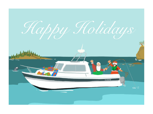 Fishing Santa and Mrs Claus