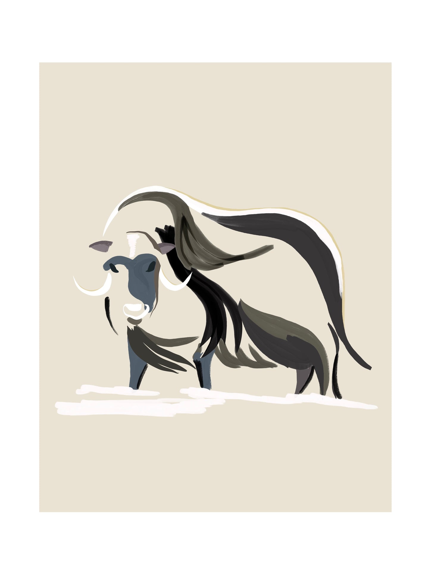 Muskox 4.25x5.5 card and envelopes