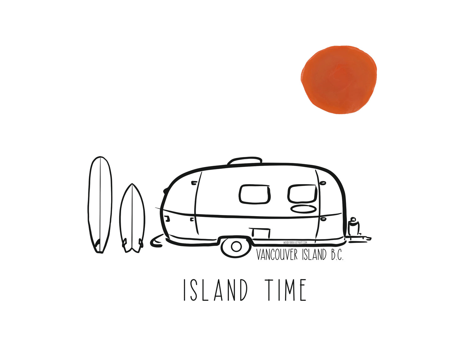 Island Time 4.25x5.5 greeting card. Blank inside