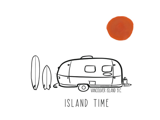 Island Time 4.25x5.5 greeting card. Blank inside