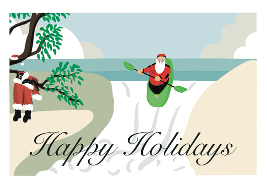 White Water Santa Card