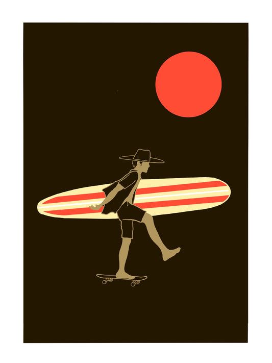 Skate and Surf Brown Card