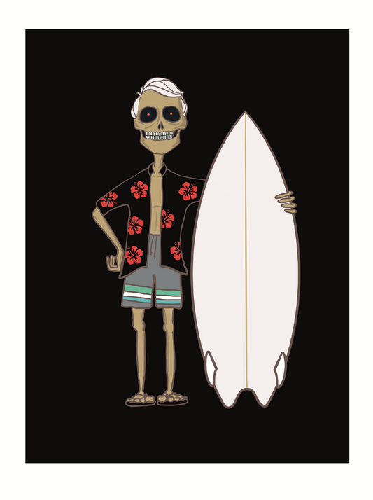 Skeleton Surf 11x14 Print