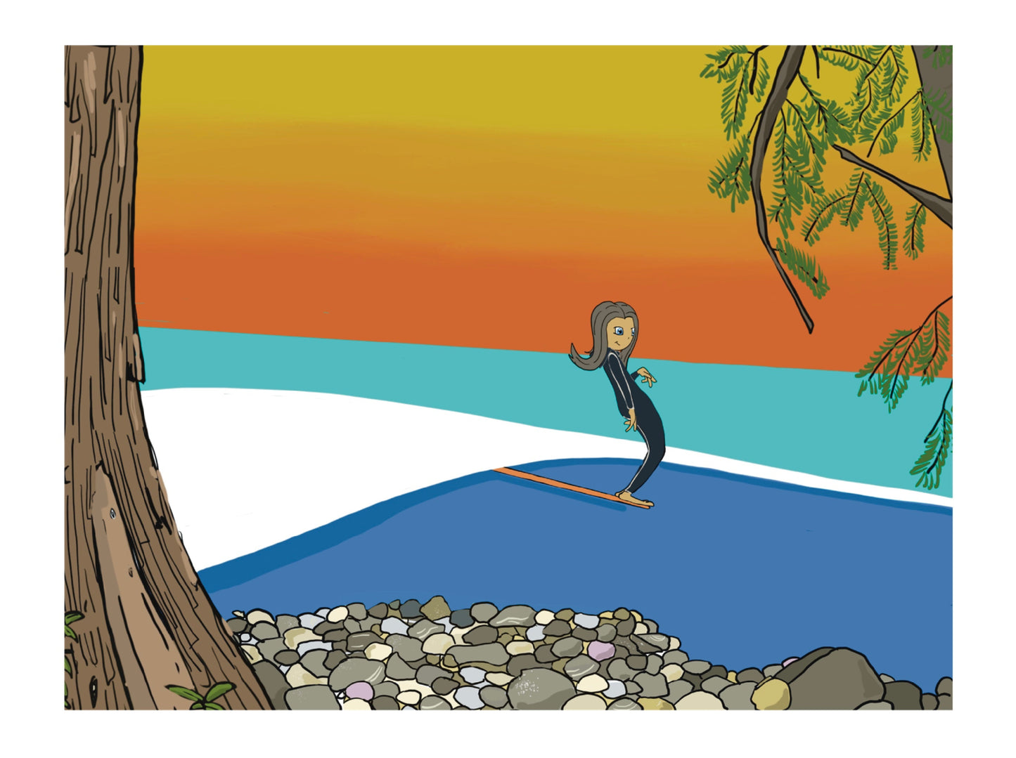 Rocky Beach Surfer Card